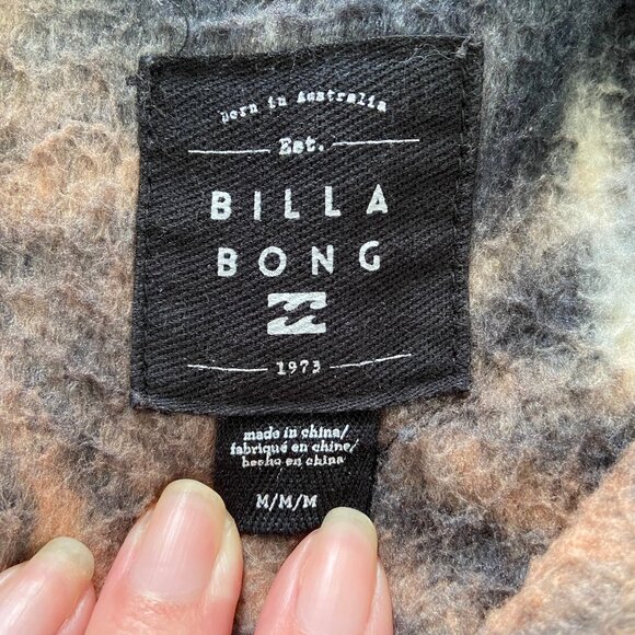 Billabong Size M Time Off Fleece Half Zip Pullover Sherpa Jacket Gorpcore - Picture 3 of 8